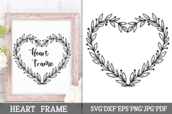 Heart Wreath SVG | Botanical Floral Frame Cut File. Product Image 1