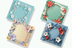 Floral Frame Digital Paper Bundle Product Image 2