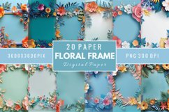 Floral Frame Digital Paper Bundle Product Image 1