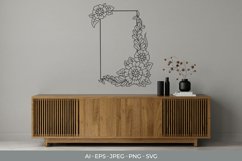 Periwinkle Floral Frame Decal SVG Template Product Image 1