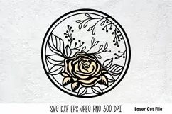 Floral  Frame SVG| Floral Round Sign SVG| Rose SVG| Flower Monogram