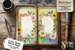 Floral Frame Skinny Junk Journal Pages Product Image 3