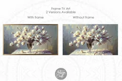 White magnolia flower, Frame TV art, oil painting Product Image 3