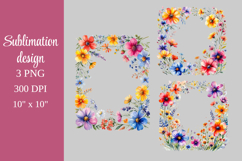 Floral Frame PNG Watercolor Flower Border Clipart Product Image 1
