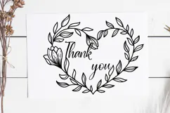 Floral Wreath Svg Cut File. Heart Leaves Frame Png Clipart. Product Image 2