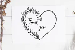 Floral Wreath Svg Cut File. Heart Leaves Frame Png Clipart. Product Image 2
