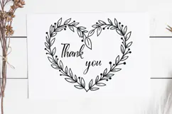 Floral Wreath Svg Cut File. Heart Leaves Frame Png Clipart. Product Image 2