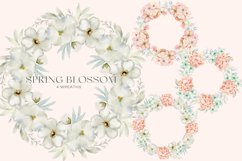 Spring Blossom Watercolor Peachy and Mint Flower Clipart Product Image 6