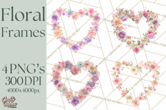 Floral Frames Clipart, Girly Pastel Flower Frames, Oval Png Product Image 1