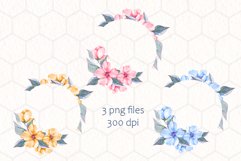 Watercolor Floral PNG Frames. Sublimation clipart Product Image 3