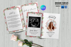Elegant floral funeral program template for memorial services and celebrations of life. Fully editable, printable, and easy to personalize.
