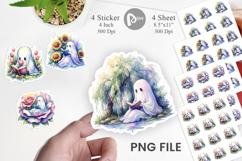 Garden Bookworm Ghost Sticker Product Image 1