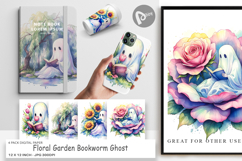 Garden Bookworm Ghost Digital Paper Product Image 1
