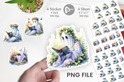 Garden Bookworm Ghost Sticker Product Image 1