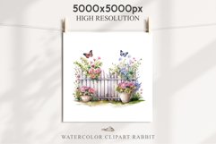Floral Garden Fence Farm Flower Clipart PNG Scrapbooking Nursery Watercolor Transparent wedding invitation shirt designs sublimation printable digital bloom watercolor white floral garden fence, flowers clipart, sublimation nursery drawing, invitation