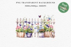 Floral Garden Fence Farm Flower Clipart PNG Scrapbooking Nursery Watercolor Transparent wedding invitation shirt designs sublimation printable digital bloom watercolor white floral garden fence, flowers clipart, sublimation nursery drawing, invitation