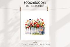 Floral Garden Fence Farm Flower Clipart PNG Scrapbooking Nursery Watercolor Transparent wedding invitation shirt designs sublimation printable digital bloom watercolor white floral garden fence, flowers clipart, sublimation nursery drawing, invitation