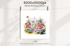 Floral Garden Fence Farm Flower Clipart PNG Scrapbooking Nursery Watercolor Transparent wedding invitation shirt designs sublimation printable digital bloom watercolor white floral garden fence, flowers clipart, sublimation nursery drawing, invitation