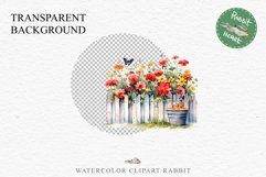 Floral Garden Fence Farm Flower Clipart PNG Scrapbooking Nursery Watercolor Transparent wedding invitation shirt designs sublimation printable digital bloom watercolor white floral garden fence, flowers clipart, sublimation nursery drawing, invitation