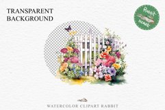 Floral Garden Fence Farm Flower Clipart PNG Scrapbooking Nursery Watercolor Transparent wedding invitation shirt designs sublimation printable digital bloom watercolor white floral garden fence, flowers clipart, sublimation nursery drawing, invitation