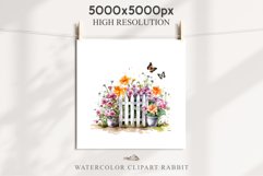 Floral Garden Fence Farm Flower Clipart PNG Scrapbooking Nursery Watercolor Transparent wedding invitation shirt designs sublimation printable digital bloom watercolor white floral garden fence, flowers clipart, sublimation nursery drawing, invitation