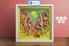 Floral Garden Path to The Lake 3D Layered Paper Cut Product Image 1
