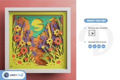 Floral Garden Path to The Lake 3D Layered Paper Cut Product Image 3