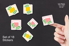 Floral Geometric Frames Sticker Set of 18 PNG files