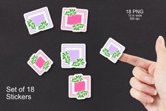Floral Geometric Frames Sticker Set of 18 PNG files