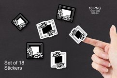 Floral Geometric Frames Sticker Set of 18 PNG files