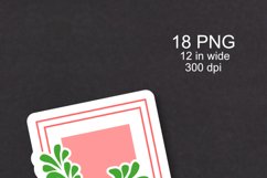 Floral Geometric Frames Sticker Set of 18 PNG files
