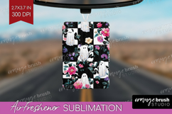 Floral Ghost Halloween Air Freshener PNG Spooky Season PNG Product Image 1