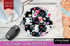 Floral Ghost Halloween Car Coaster Spooky Season Coaster PNG Product Image 1