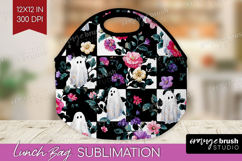 Floral Ghost Halloween Lunch Bag Spooky Season Lunch Bug PNG Product Image 1