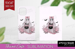 Floral Ghost Cute Phone Case PNG Pink Halloween Case PNG Product Image 1