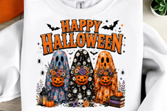Floral Ghost Trio Halloween PNG Product Image 1