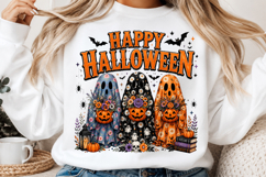 Floral Ghost Trio Halloween PNG Product Image 2