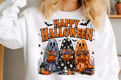Floral Ghost Trio Halloween PNG Product Image 3