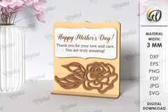 Floral Gift Card Laser Cut. Mother&#039;s Day Gift Card SVG Product Image 1