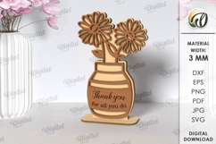 Floral Gift Card Laser Cut. Mother&#039;s Day Gift Card SVG Product Image 1