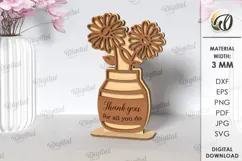 Floral Gift Card Laser Cut. Mother's Day Gift Card SVG Product Image 1