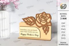 Floral Gift Card Laser Cut. Mother's Day Gift Card SVG Product Image 1