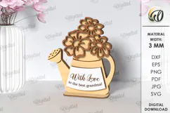Floral Gift Card Laser Cut. Mother's Day Gift Card SVG Product Image 1