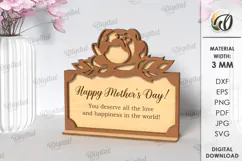 Floral Gift Card Laser Cut. Mother's Day Gift Card SVG Product Image 1