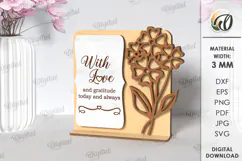 Floral Gift Card Laser Cut. Mother's Day Gift Card SVG Product Image 1