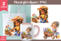 Country Floral Girl Clipart Cowgirl clipart Scrapbooking Product Image 1