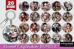 Floral Girl Keychain Bundle - Flowers Keychain Sublimation