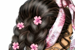 Floral Girl PNG Sublimation Design Product Image 2