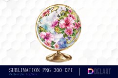 Floral Globe Watercolor Clipart Product Image 1