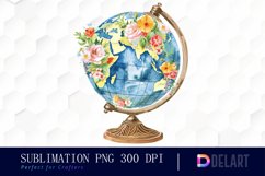Floral Globe Watercolor Clipart Product Image 1